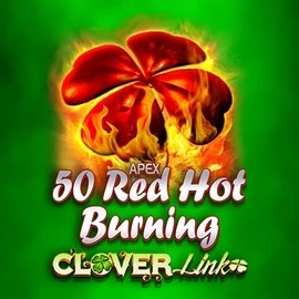 50 Red Hot Burning Clover Links slot logo by Novomatic at 888 Casino